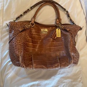 Coach embossed leather bag
